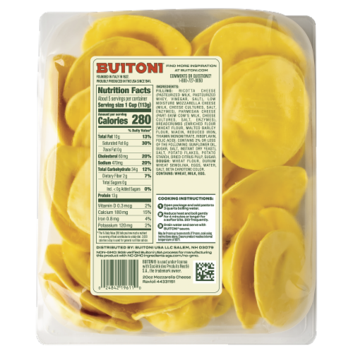 Buitoni® Mozzarella Cheese Ravioli Perspective: back