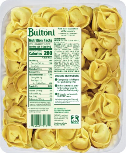 Buitoni® Spinach and Ricotta Tortelloni Family Sized Refrigerated Pasta Perspective: back