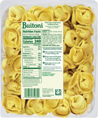 Buitoni® Sweet Italian Sausage Tortelloni Family Sized Refrigerated Pasta Perspective: back