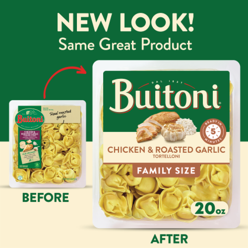 Buitoni® Chicken and Roasted Garlic Tortelloni Family Sized Pasta Perspective: back