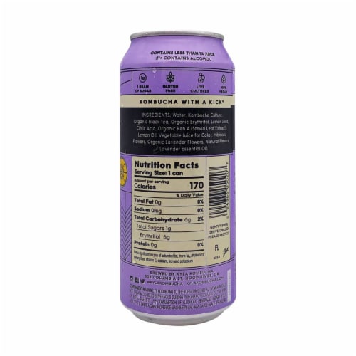 KYLA Lavender Lemonade Hard Kombucha Single Can Perspective: back