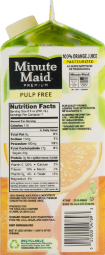 Minute Maid Premium Orange Juice Perspective: back