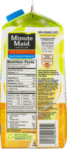 Minute Maid Home Squeezed Orange Juice With Calcium Vitamin D 59 Fl Oz Kroger