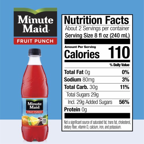 Minute Maid Fruit Punch Made With Real Fruit Juice Perspective: back