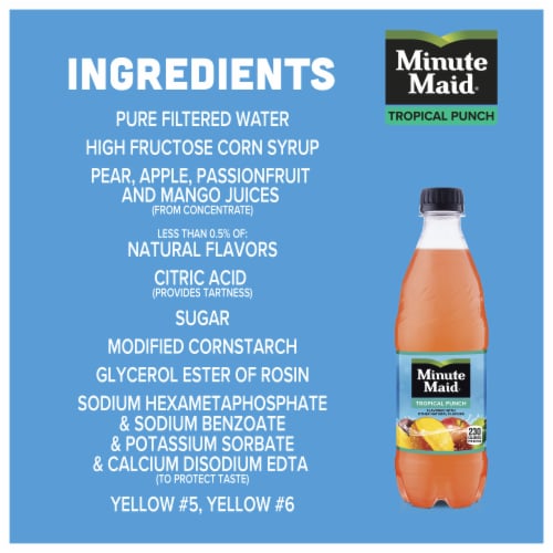 Minute Maid Tropical Punch Fruit Juice Drinks Perspective: back