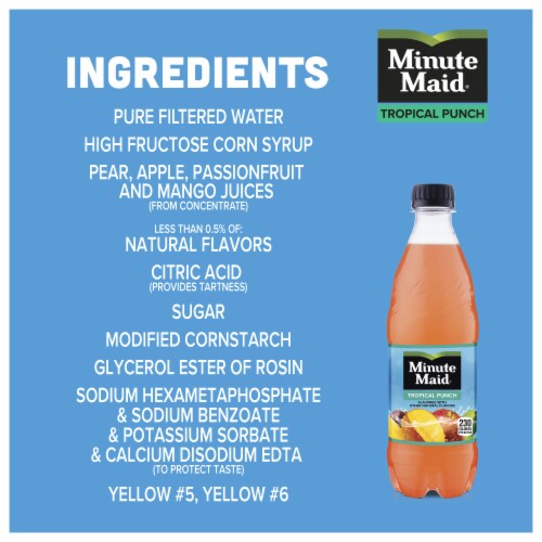 Minute Maid Tropical Punch Fruit Juice Drinks Perspective: back