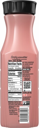 Simply Smoothie Strawberry Banana Fruit Smoothie Drink Perspective: back