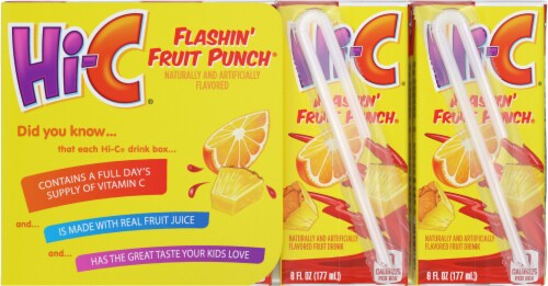 Hi-C® Flashin' Fruit Punch Juice Boxes Perspective: back