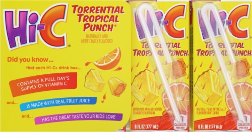 Hi-C Torrential Tropical Punch Juice Boxes Perspective: back