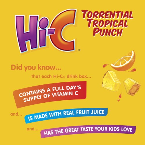 Hi-C® Torrential Tropical Punch Juice Boxes Perspective: back