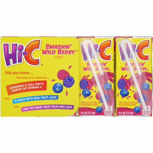 Hi-C Smashin' Wild Berry Fruit Juice Boxes Perspective: back