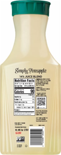 Simply® All Natural Pineapple Juice Drink Perspective: back