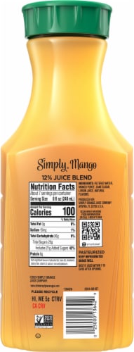 Simply® Mango Juice Bottle Perspective: back