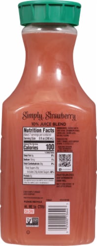 Simply® Strawberry Bottle Perspective: back