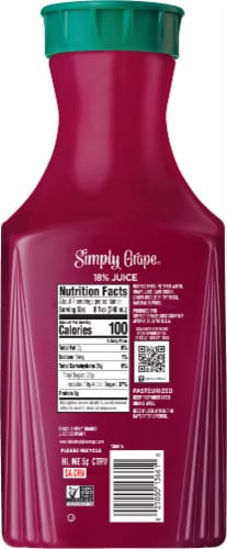 Simply Grape Juice Drink Perspective: back