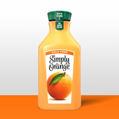 Simply® Pulp Free Orange Juice Bottle Perspective: back