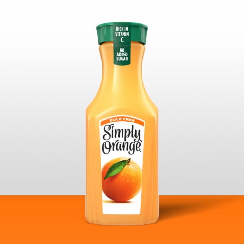 Simply® Pulp Free Orange Juice Bottle Perspective: back