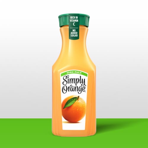 Simply® High Pulp Orange Juice Bottle Perspective: back