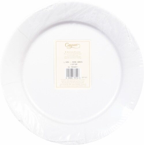 Caspari Paper Plates Moss Green Perspective: back