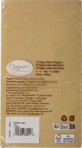Caspari® Paper Linen Guest Hand Paper Towel Napkin Gold Perspective: back