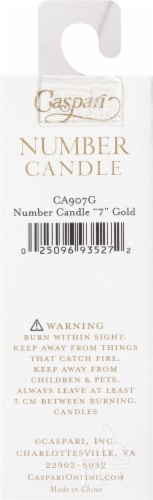 Caspari Number 7 Candle - Gold Perspective: back
