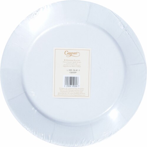 Caspari Linen Blue Paper Plates Perspective: back