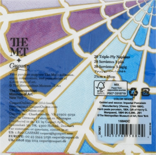 Caspari Color Wheel Napkins Perspective: back