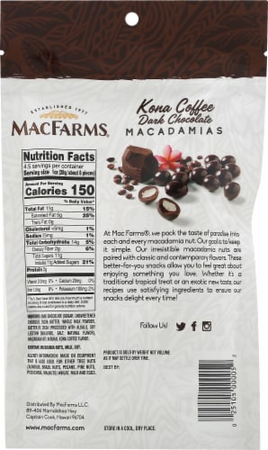 MacFarms® Kona Coffee Dark Chocolate Macadamias Perspective: back