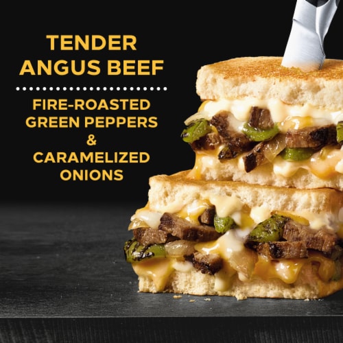 DEVOUR Philly Cheesesteak Grilled Cheese with Roasted Green Peppers & Carmelized Onions Frozen Meal Perspective: back