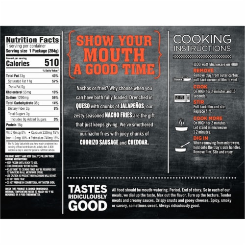 Devour™ Loaded Nacho Fries with Chorizo Frozen Meal Perspective: back
