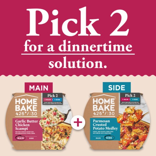 HomeBake 425°/:30 Garlic Butter Chicken Scampi Frozen Family Meal Main Dish Perspective: back