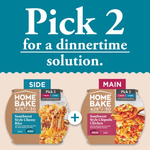 HomeBake 425°/:30 Southwest Style Cheesy Rice Frozen Family Meal Side Dish Perspective: back