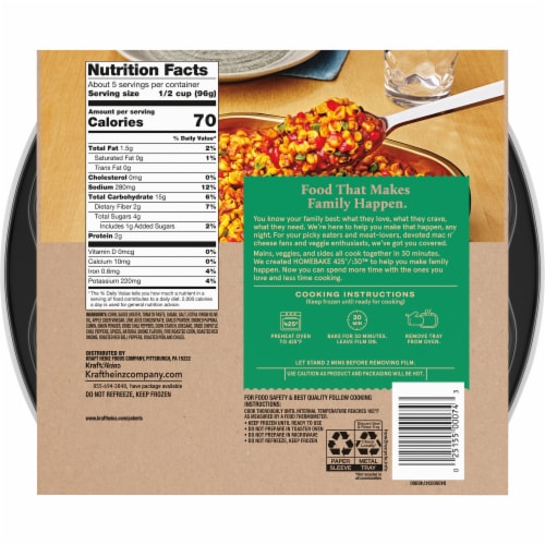 Home Bake 425°/:30 Southwest Style Corn Frozen Family Meal Veggie Dish Perspective: back