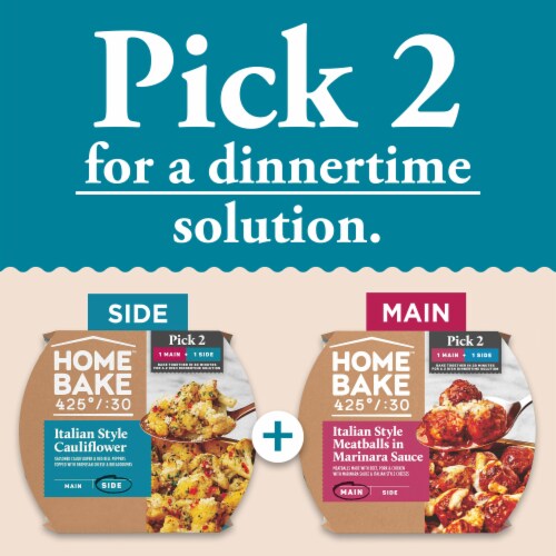 Home Bake 425°/:30 Italian Style Cauliflower Frozen Family Meal Veggie Dish Perspective: back