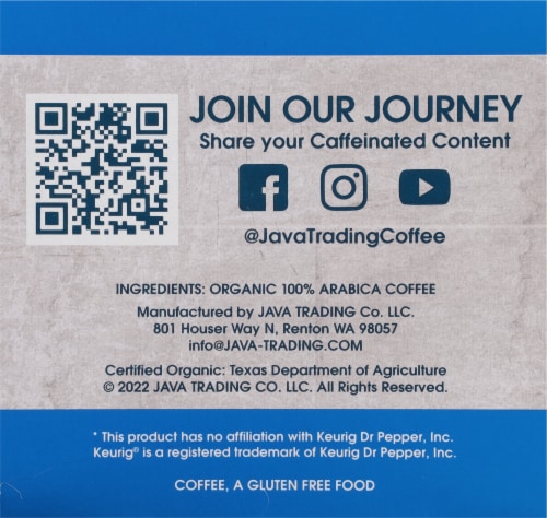 Java Trading Organic Breakfast Blend Light Roast Single Serve Coffee Pods Perspective: back