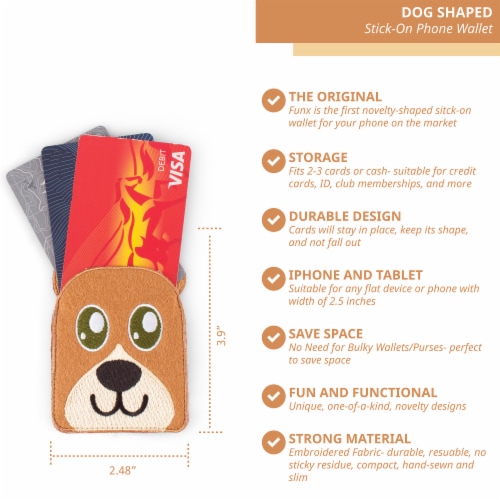 Dog Shaped Stick-On Phone Wallet Perspective: back