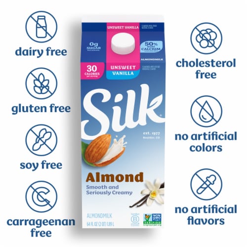 Silk® Unsweet Vanilla Almond Milk Perspective: back