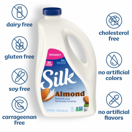Silk Dairy Free Unsweeted Original Almond Milk Perspective: back