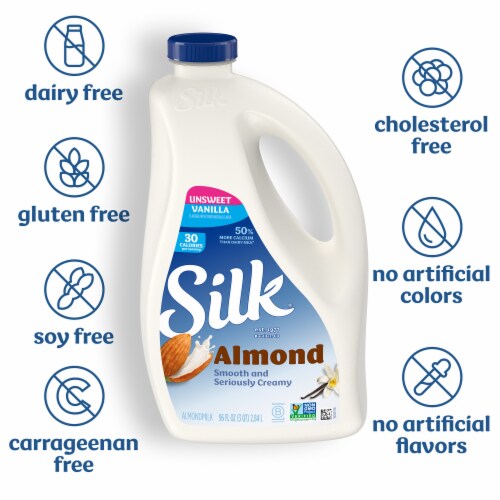 Silk® Unsweetened Vanilla Almond Milk Perspective: back