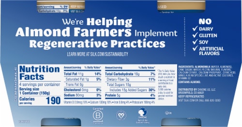 Silk® Vanilla Almondmilk Yogurt Alternative Perspective: back