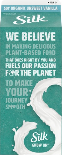 Silk Organic Unsweet Vanilla Soymilk Perspective: back