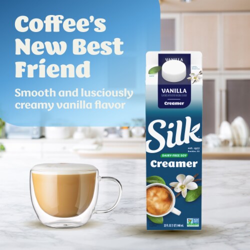 Silk Dairy Free Vanilla Soy Coffee Creamer Perspective: back