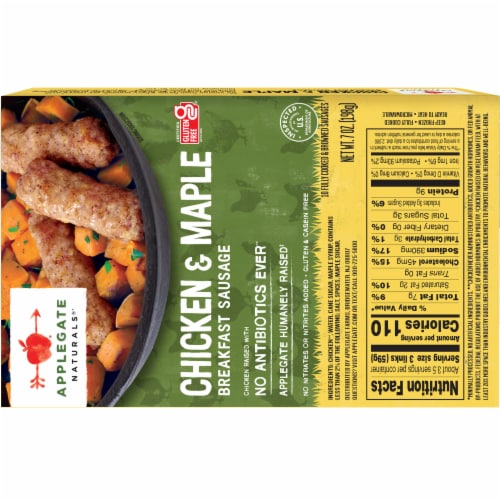Applegate Natural Chicken & Maple Frozen Breakfast Sausage Perspective: back