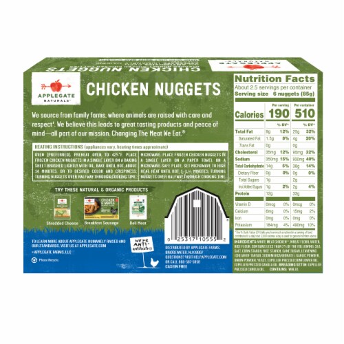 Applegate All Natural Frozen Chicken Nuggets Perspective: back