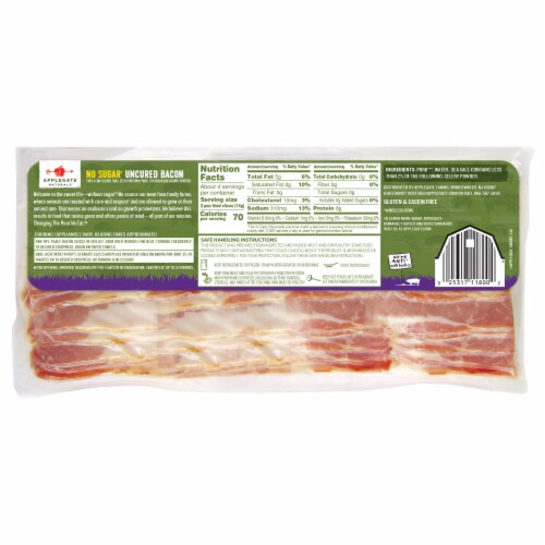 Applegate Natural Hickory Smoked No Sugar Uncured Bacon Perspective: back