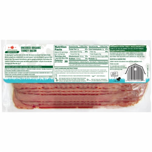 Applegate Organic Hickory Smoked Uncured Turkey Bacon Perspective: back