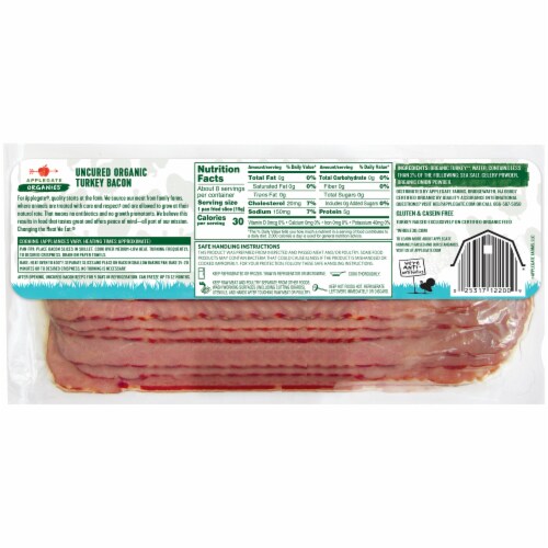 Applegate Organic Hickory Smoked Uncured Turkey Bacon Perspective: back