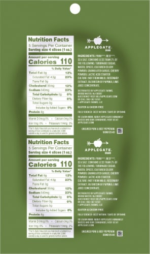 Applegate Natural Uncured Pork & Beef Pepperoni Perspective: back