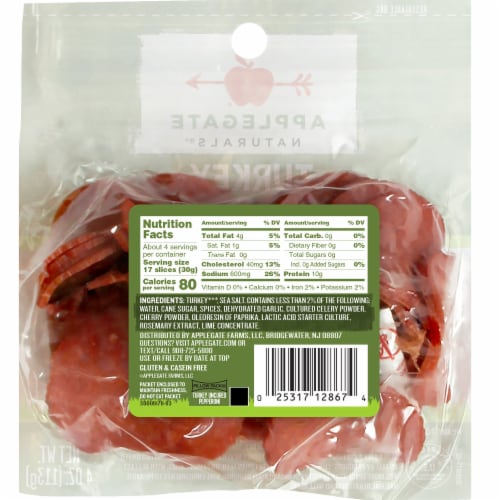 Applegate Natural Uncured Pork & Beef Pepperoni Perspective: back