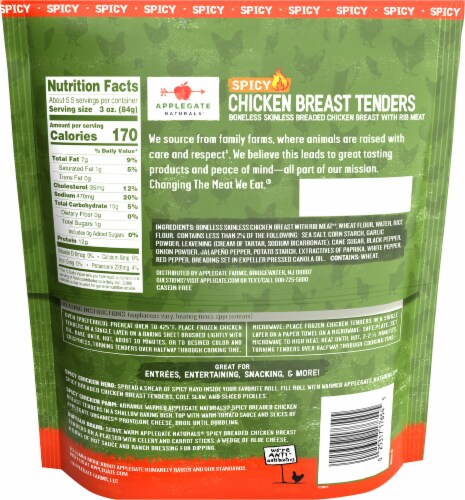 Applegate Natural Spicy Frozen Chicken Breast Tenders Perspective: back